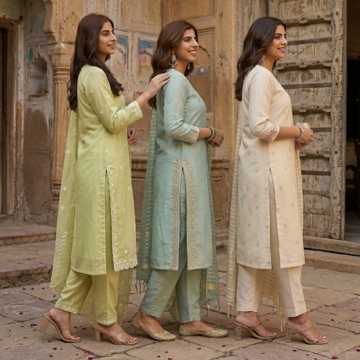 3 Kurta Pants & Dupatta Set (E-05)