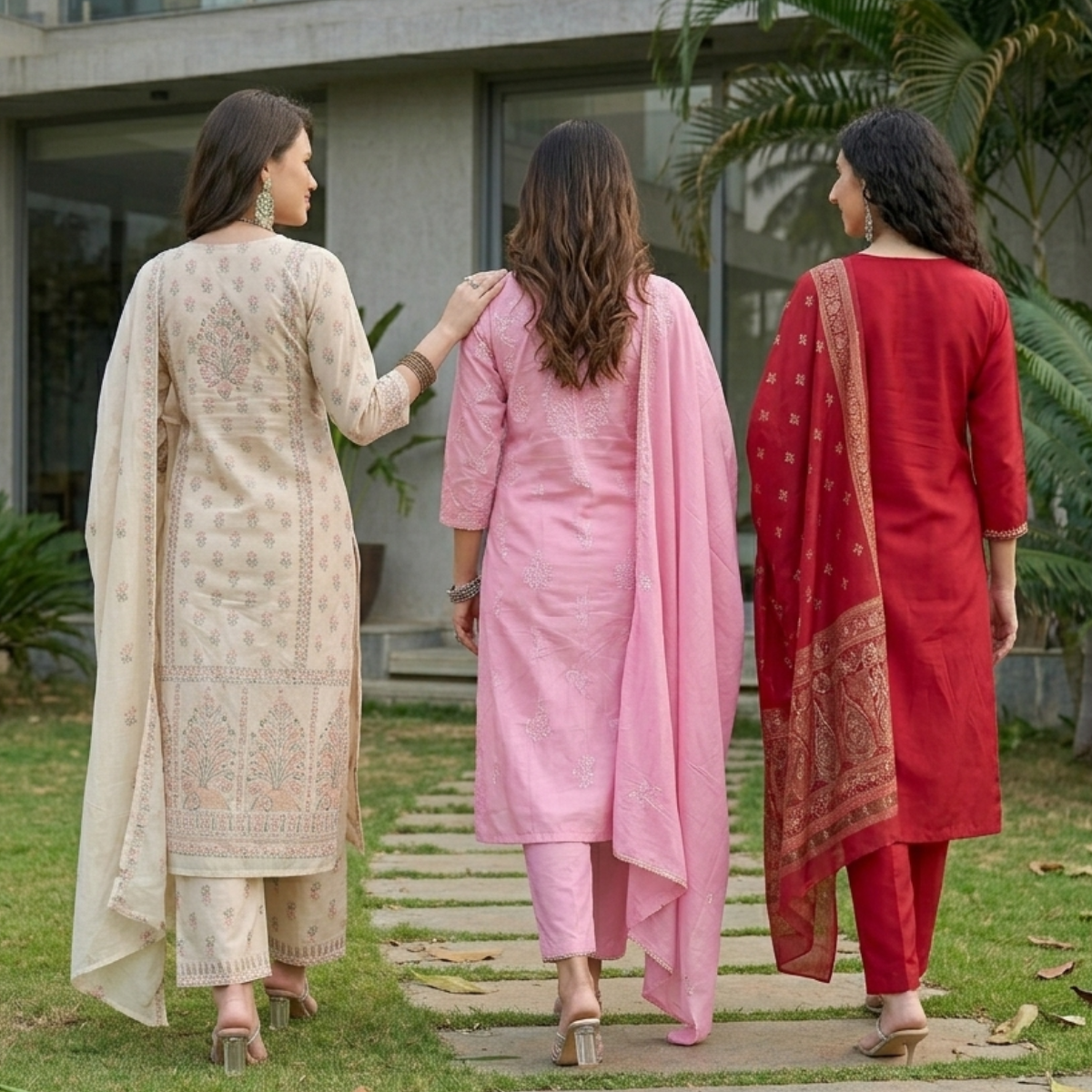 3 Kurta Pants & Dupatta Set  (E-06)