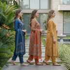 3 Printed kurta, matching pants, and a coordinated dupatta (P3K-5)