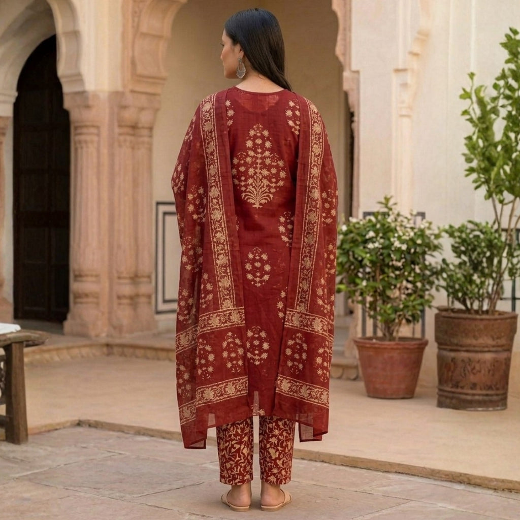 3 Combo Set Kurta, Pants With Dupatta | KS-02