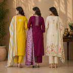 3 Cotton Kurta Set with Dupatta (CK-05)