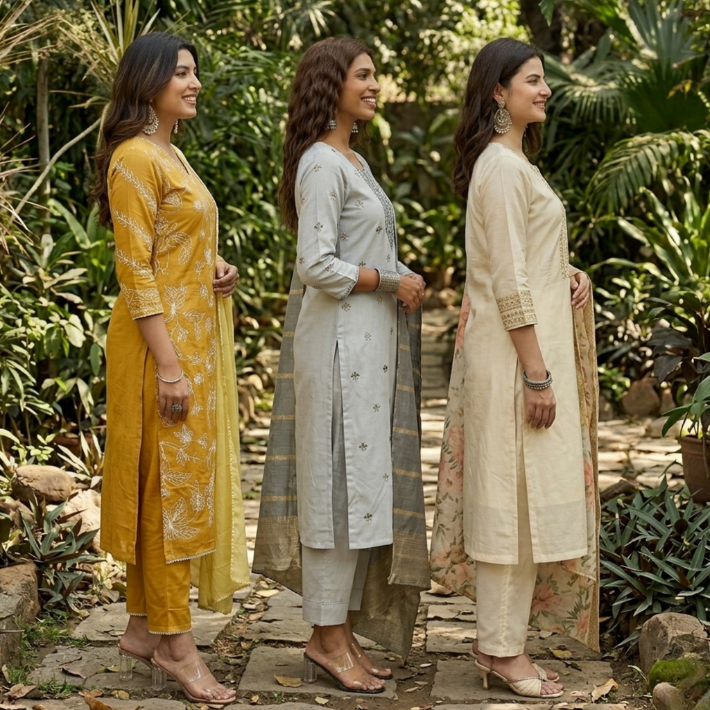 3 Kurta Pants & Dupatta Set (E-07)