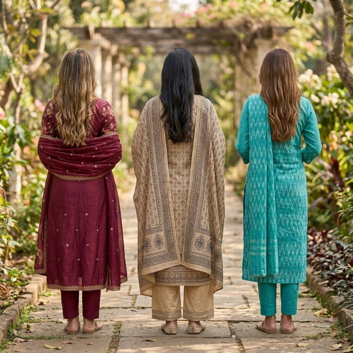 3 Printed kurta, matching pants, and a coordinated dupatta (P3K-6)