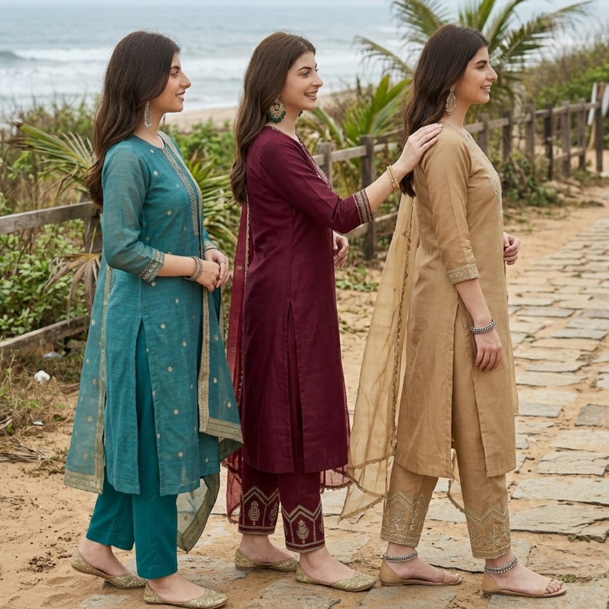 3 Kurta Pants & Dupatta Set (E-09)