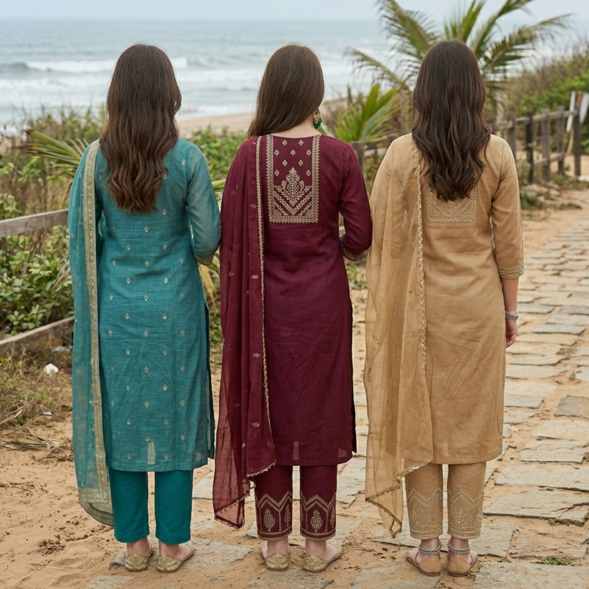 3 Kurta Pants & Dupatta Set (E-09)