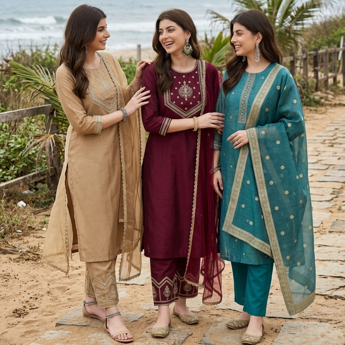 3 Kurta Pants & Dupatta Set (E-09)