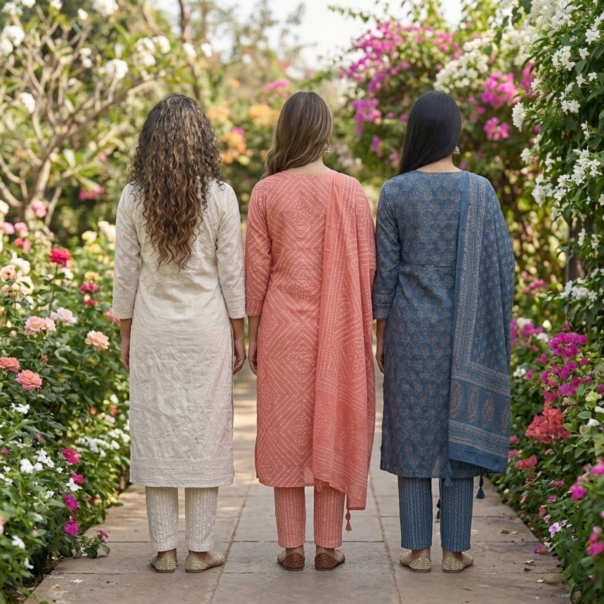 3 Printed kurta, matching pants, and a coordinated dupatta (P3K-9)