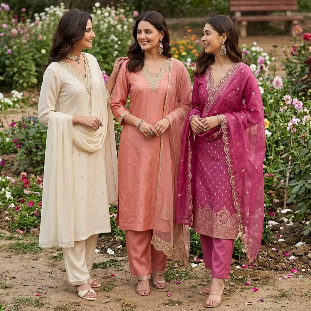 3 Kurta Pants & Dupatta Set (E-10)
