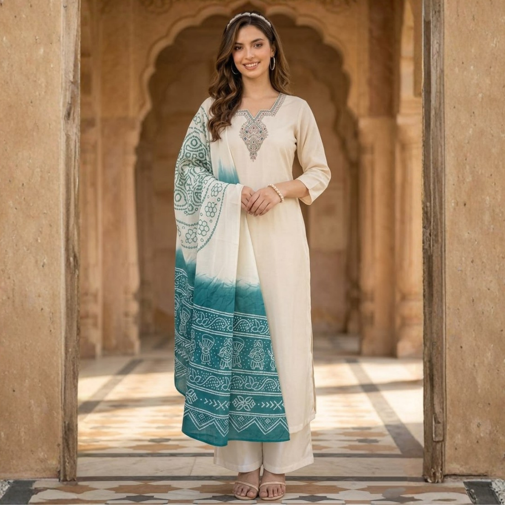 3 Combo Set Kurta, Pants With Dupatta (DMK-8)