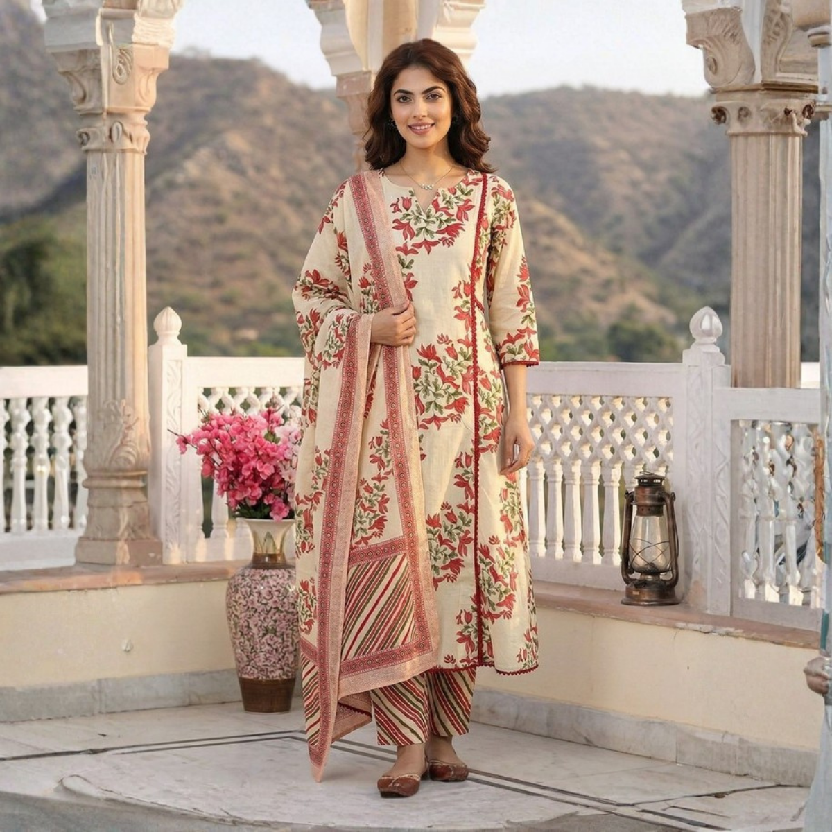 3 Combo Set Kurta, Pants With Dupatta(DMK-9)