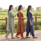 3 Printed kurta, matching pants, and a coordinated dupatta (P3K-14)