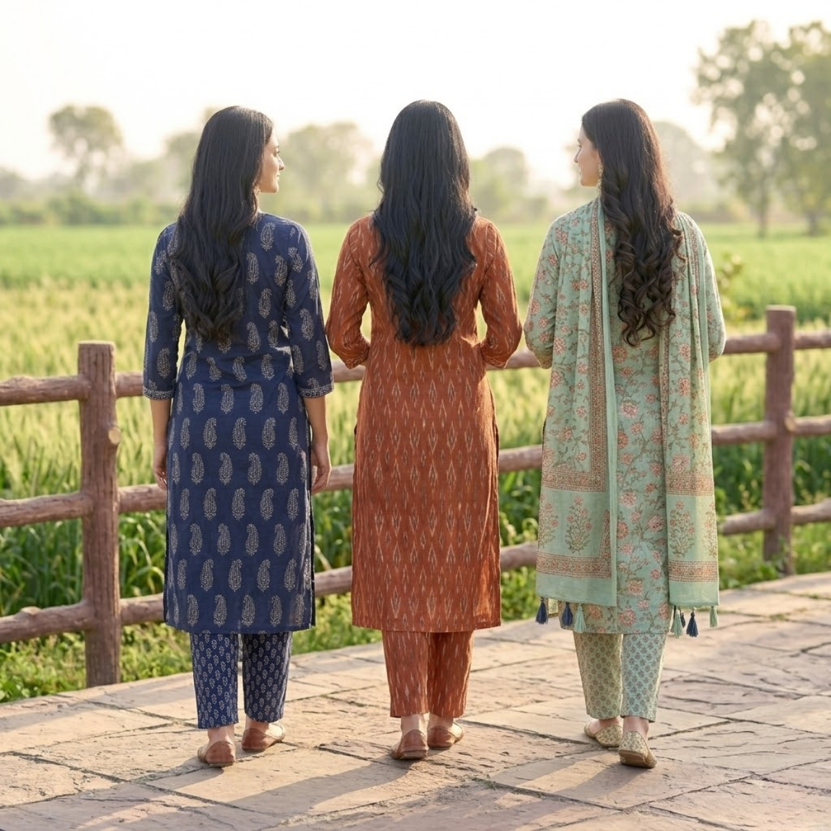3 Printed kurta, matching pants, and a coordinated dupatta (P3K-14)
