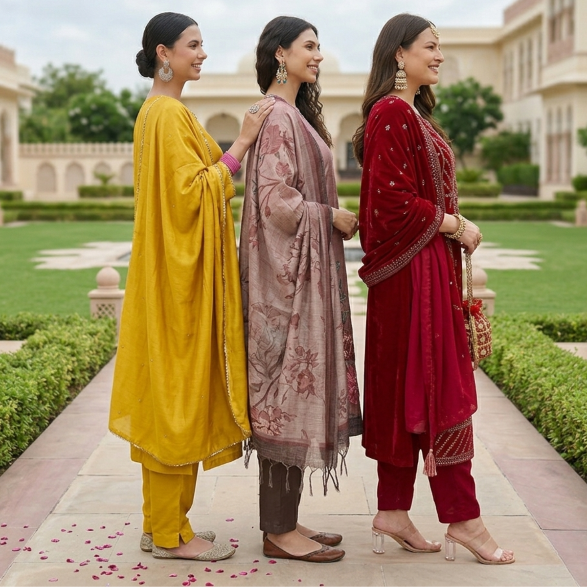 3 Kurta Pants & Dupatta Set (E-02)