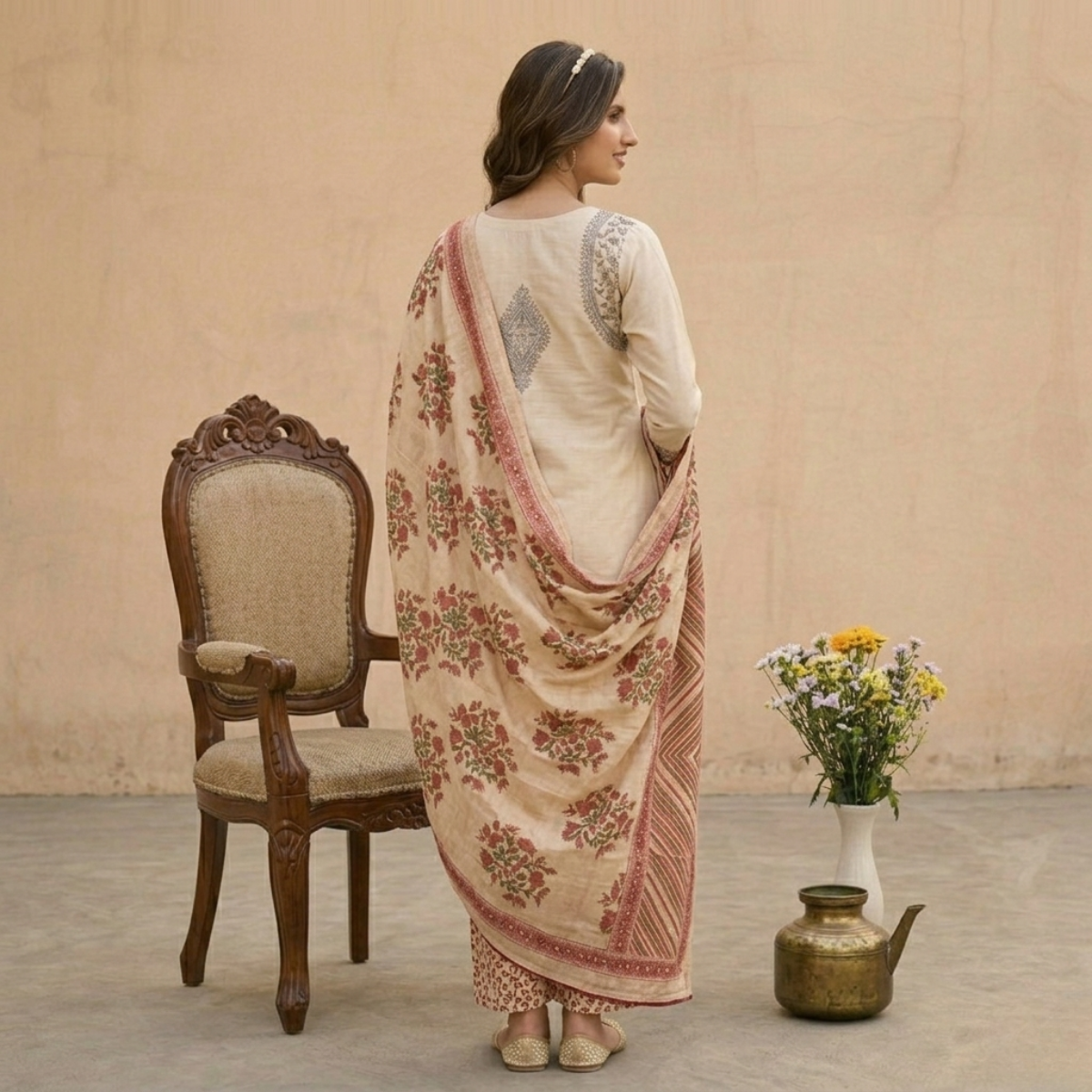 3 Combo Set Kurta, Pants With Dupatta (DMK-10)