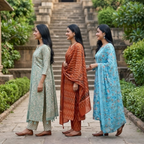 3 Printed kurta, matching pants, and a coordinated dupatta (P3K-17)