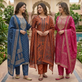 3 Printed kurta, matching pants, and a coordinated dupatta (P3K-2)