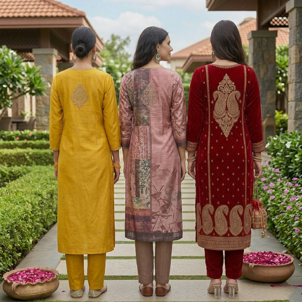 3 Kurta Pants & Dupatta Set (E-02)