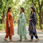 3 Printed kurta, matching pants, and a coordinated dupatta (P3K-18)