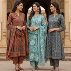 3 Printed kurta, matching pants, and a coordinated dupatta (P3K-20)