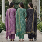 3 Combo Set Kurta, Pants With Dupatta | KS-04