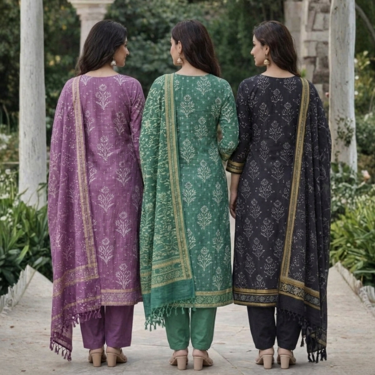 3 Combo Set Kurta, Pants With Dupatta | KS-04